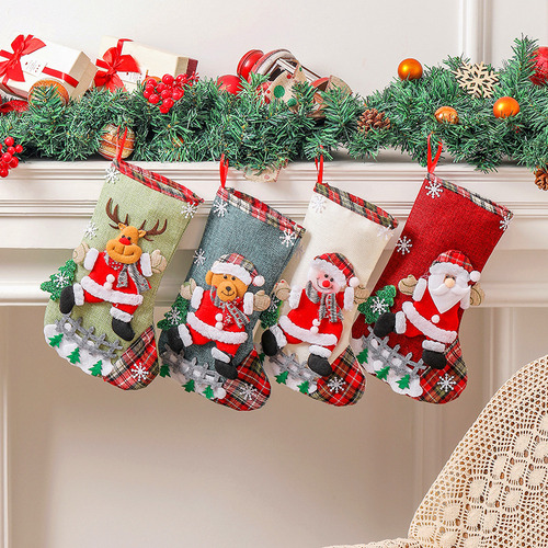 8 Piezas Medias Navideñas Santa Claus Botas De Bolsill