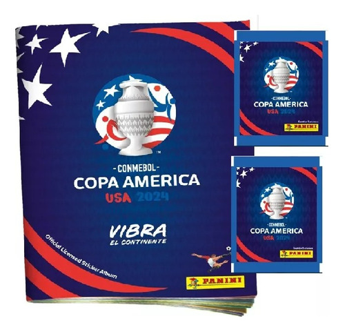 Álbum + Figuritas Copa América Us 2024 10 Sobres Panini Pan3