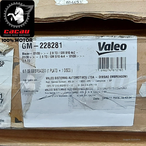 Imagem 2 de 2 de Kit Embreagem Platô E Disco Gm S10 Blazer Mwm 2.8 | Valeo