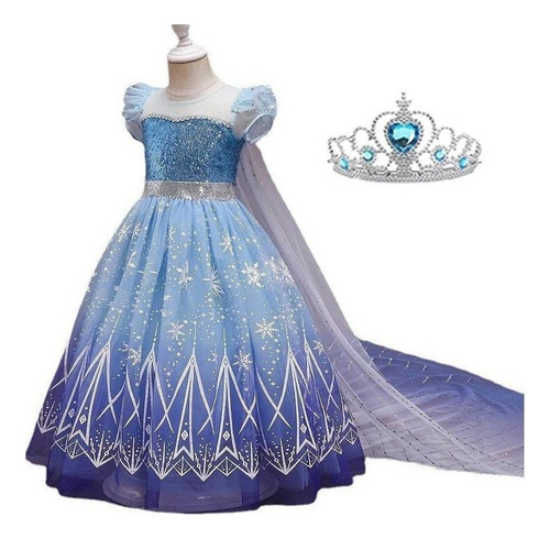 Disfraz De Princesa De Tul Con Lentejuelas De Frozen 2 Para