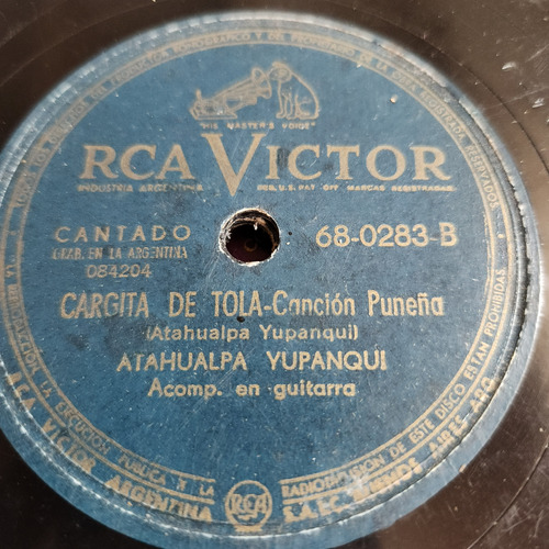 Pasta Atahualpa Yupanqui Acomp Guitarra Rca Victor C603