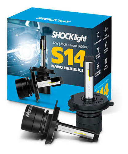 Imagem 1 de 3 de Lampada Led H4 Nano Led S14 Encaixe Original 6k Shocklight