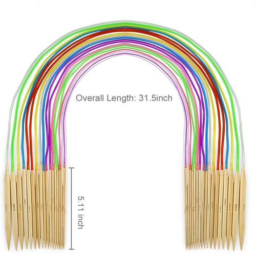 Imagen 6 de 9 de 18 Pares De Agujas Circulares De Bambu + Kit Accesorios