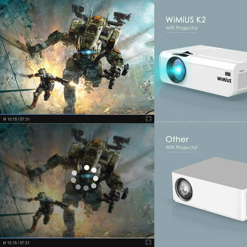 Imagen 3 de 8 de Wimius Wireless 4k Full Hd 6200 Lúmenes Proyector Lcd Por...