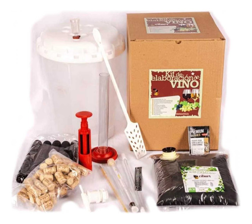 Kit De Elaboración De Vino 11 Lt Incluye Todos Los Insumos 