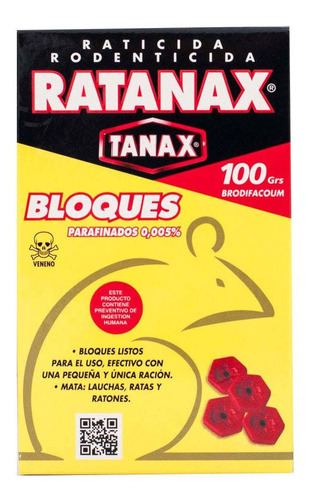 Raticida Tanax Ratanax Bloque 100 Grs