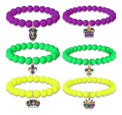 Nlcac Mardi Gras Pulseras Para Mujer Máscara De Purpurina Co