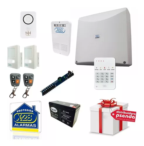 Kit Alarma Casa X28 Cableada Luz Emergencia