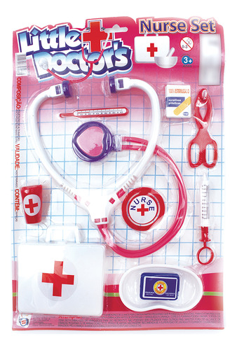 Conjunto Little Doctors Infantil Com 9 Peças Pica Pau