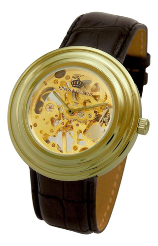 Reloj Mecánico Para Hombre Kings And Queens Gold Bisel B