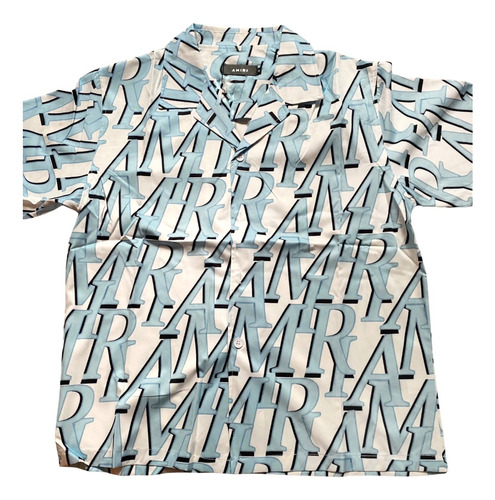 Camisa Amiri Con Letras En Color Aqua 