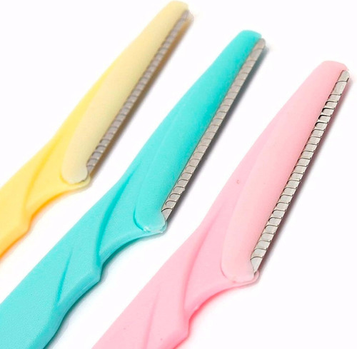 Set De 12 Navajas Perfiladoras De Cejas Colores Variados Multicolor