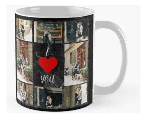 Taza  Te Amo Fondo Negro Personalizado Foto De San Valentín 