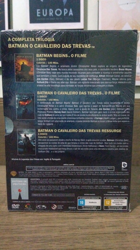 Imagem 2 de 6 de Batman O Cavaleiro Das Trevas A Trilogia Box 3 Dvds Original