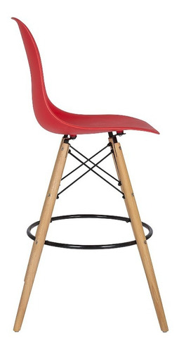 Set De 2 Bancos Estilo Eames Modernos Color Rojo