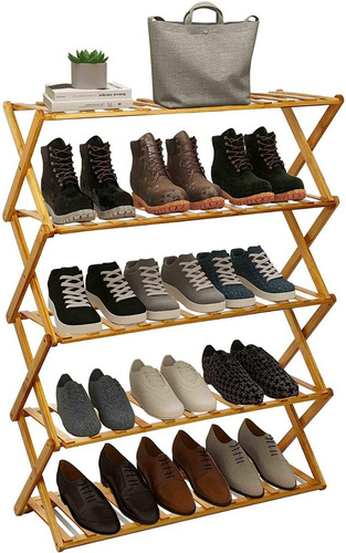 Imagen 1 de 3 de Zapatera De Madera Minimalista Zapatera Plegable