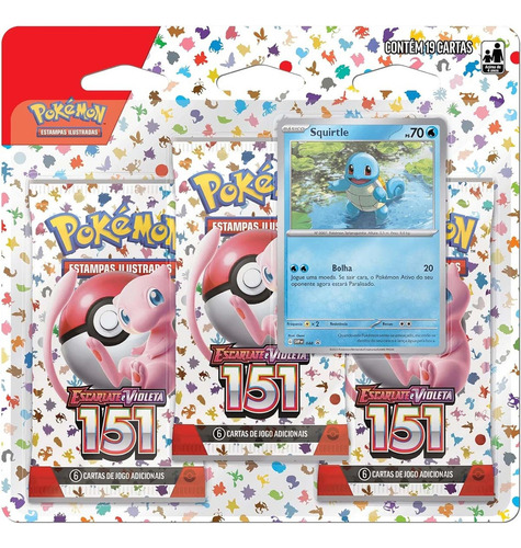 Jogo De Cartas Colecionáveis Pókemon Copag Carta Squirtle X Unidade De 3 Mazos  Con 19 Cartas