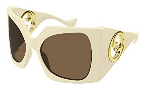 Gafas De Sol De Mujer Gucci Gg1255s Blancas/marrón 64/20/12