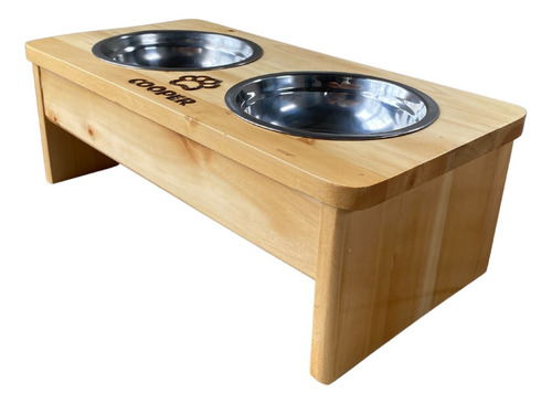 Comedor Comederos Para Perros Y Gatos En Madera Fijo Talla S