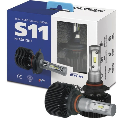 Kit Super Led Headlight S11 6000k 35w 4000 Lúmens Shocklight