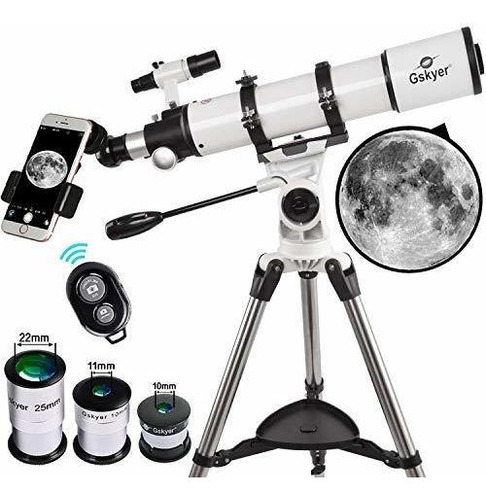 Telescopio Refractor Astronomico Blanco Negro Para Adultos