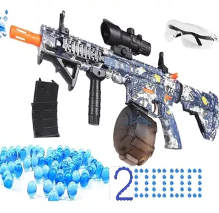Pistola De Bolas De Hidrogel Electrica Automatica M416 Azul