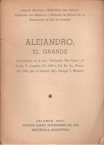 Alejandro El Grande - Circulo Militar Nª 445 A. Condensado