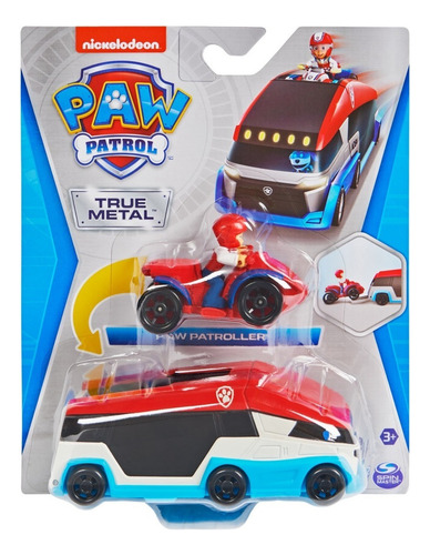 Vehículo De Juguete Paw Patrol True Metal Paw Patroller 3+ Color Multicolor