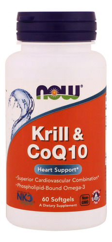 Krill E Coq10, 60 Softgels - Now Foods Sabor Neutro
