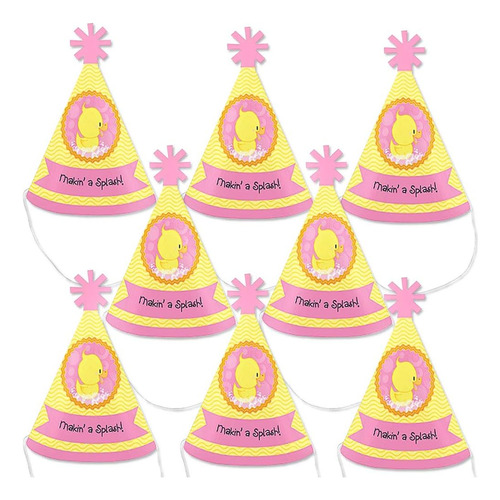 Pink Ducky Duck - Mini Cono Baby Shower O Sombreros De ...