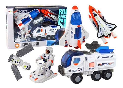 Set Espacial Grande 7 Piezas Cohete Vehiculos Figura Shp