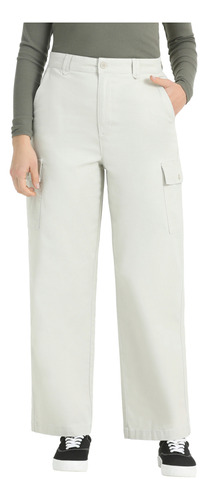 Pantalón Mujer Cargo Straight Fit Mid Rise Gris Dockers