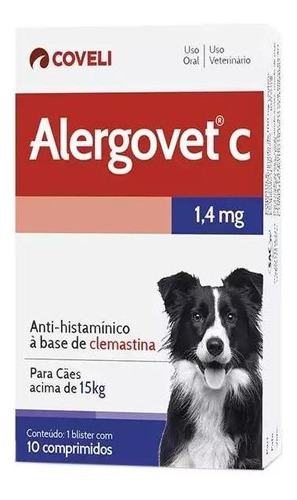 Anti-histamínico Alergovet Cães E Gatos Coveli - 1,4mg