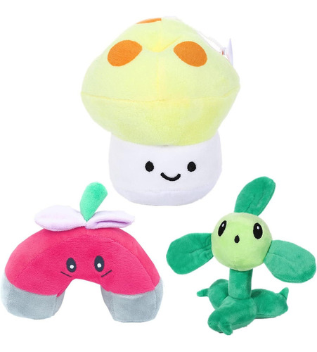 Set De 3 Figuras De Peluche Pvz Clover Plans Against Fungus