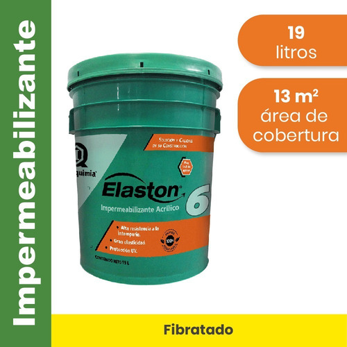 Imagen 2 de 7 de Impermeabilizante Fibratado 6 Años Elaston / Rojo / 19 L