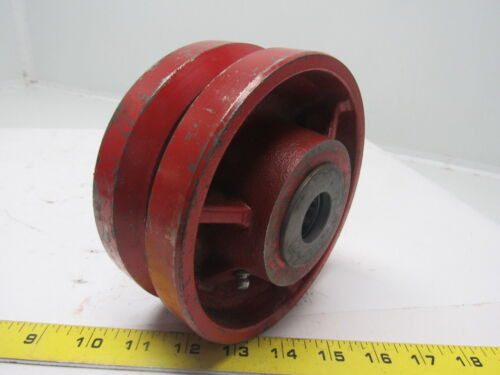 6 Cast Iron V Groove Caster Wheel W/bearing 1 Id 3-1/2 Ssc