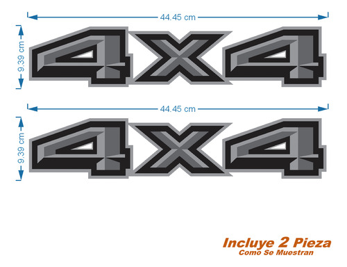 Calcomanias Car Decal 4x4 P/ Pick Up 2 Pzas Impresas
