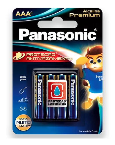 comprar 04 Pilhas Aaa Palito Alcalina Premium Panasonic 1 Cartela