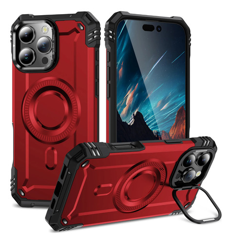 Funda Magnética Hybrid Armor Kickstand A Prueba De Golpes Para iPhone
