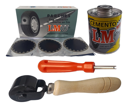 Kit Reparacion Cubierta Camara Parches Universal Solución Lm