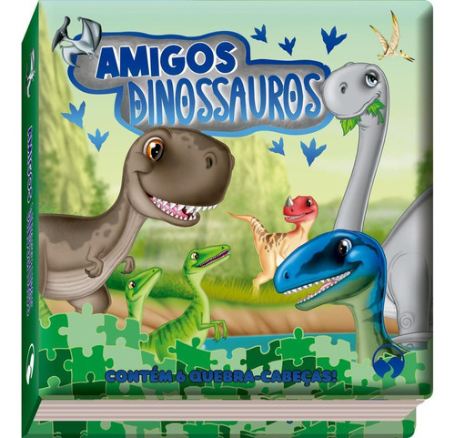 Livro Quebra Cabeça Amigos Dinossauros 12 Páginas