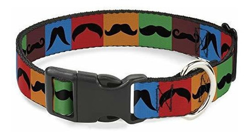 Cat Collar Breakaway Mustaches Multi Color Blocks Black 8 To