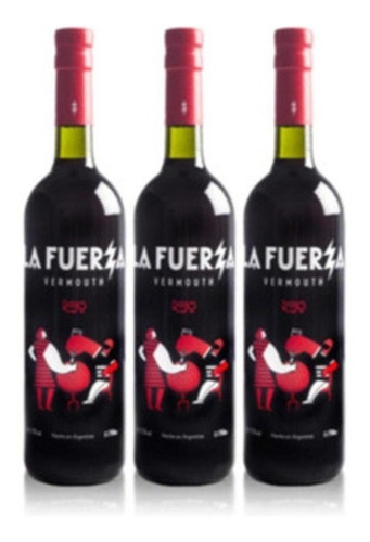 Pack X3 La Fuerza Rojo Vermouth - Tinto Argentina Vermut