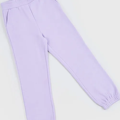 Pantalón De Buzo Niña Kids Basico Lila Corona