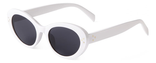 Gifiore Retro Oval Cat Eye Gafas De Sol Para Mujer Blanco Vi