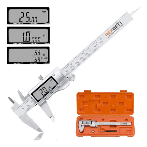 Rexbeti Calibre Digital De 6 Pulgadas, Herramienta De Medici