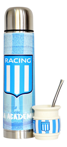 Termo Y Mate Y Termo Acero  1 Litro Plástico Racing Club