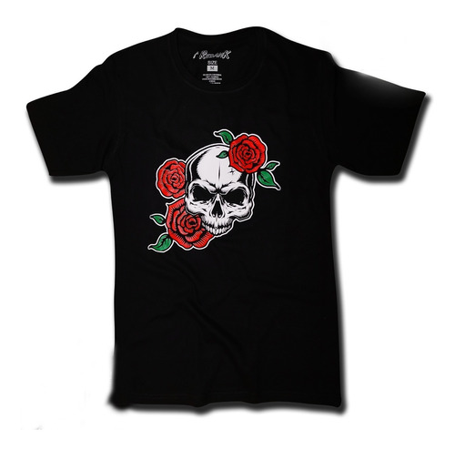 Camiseta Calavera Rosas - Hombre