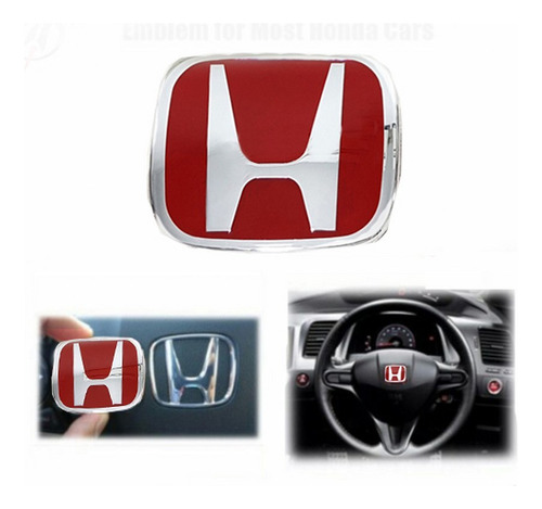 Honda Civic Emblema H Volante Insignia Roja 2006-2016