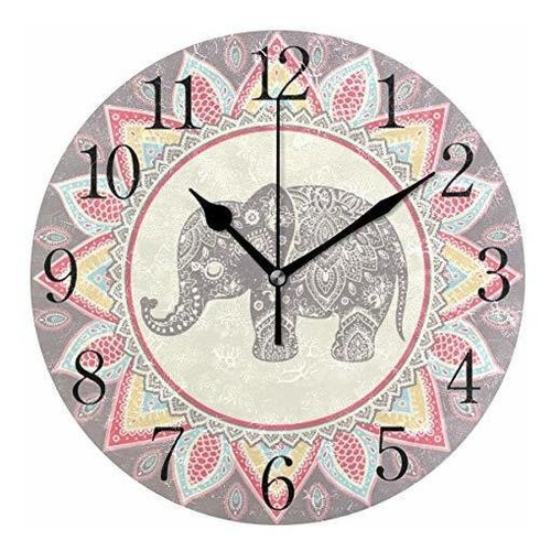 Flores Elefante Reloj Co Do Estilo Indio Baño Reloj De...